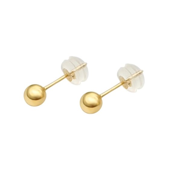 Jewelry - 5mm SOLID 18K GOLD ROUND EARRINGS